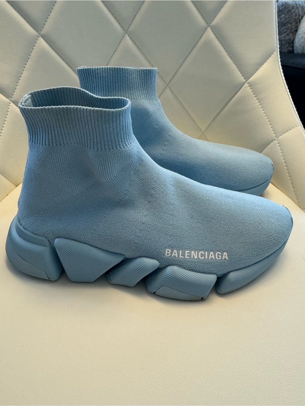 Balenciaga Powder Blue Sock Runner Sneakers